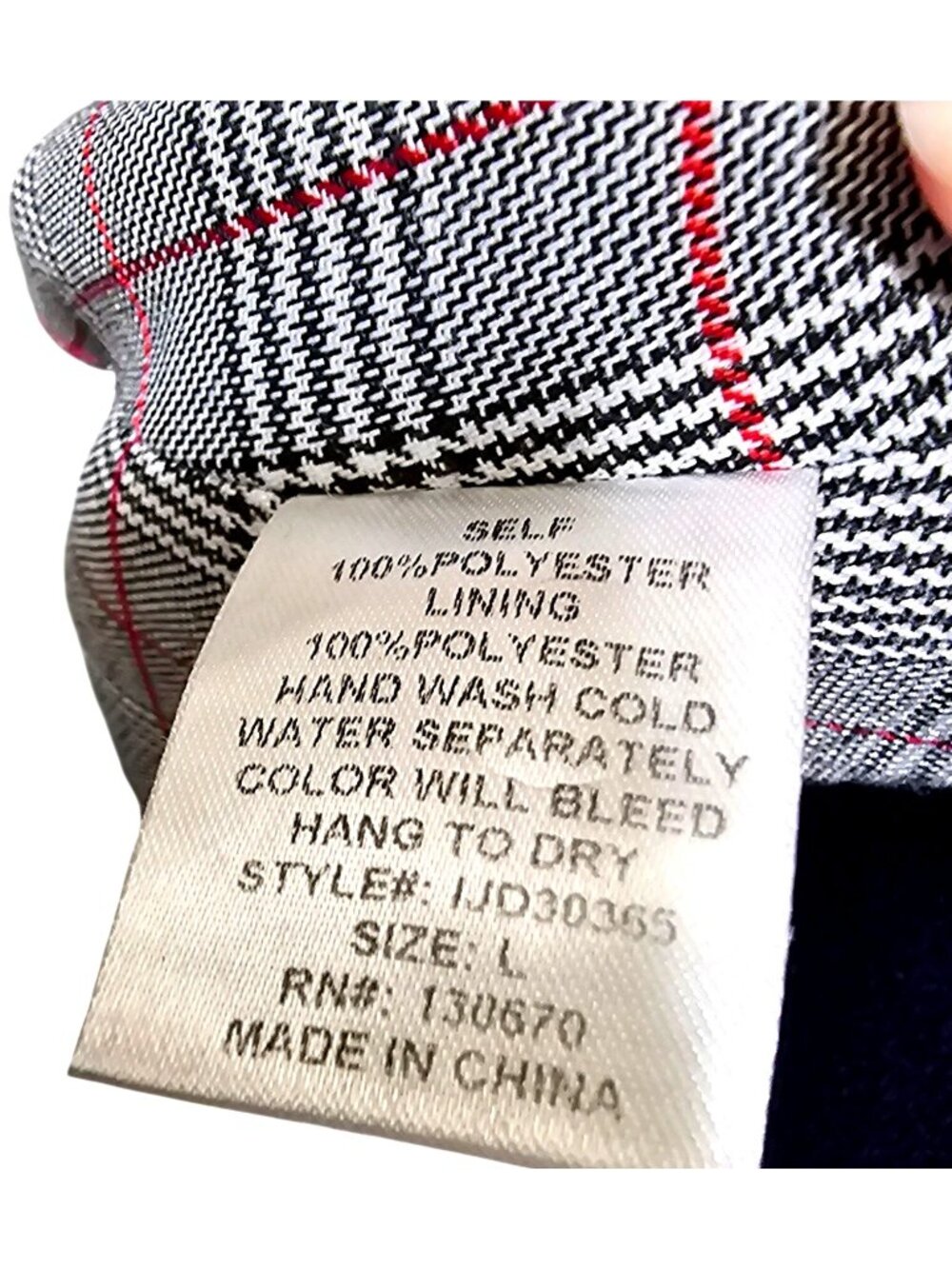 INA [i:na] Women's Plaid Sleeveless Blazer Vest With Zipper Accent Size L - Picture 8 of 13